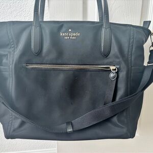 kate spade Black Nylon Diaper Bag/Laptop Tote with Adjustable Strap